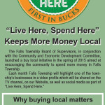 Katalinas Communications designed this rack card for Falls Township, which highlights the township's Live Here, Spend Here effort.