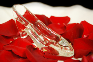 A glass slipper elegant enough for presentation by Cinderella herself ...